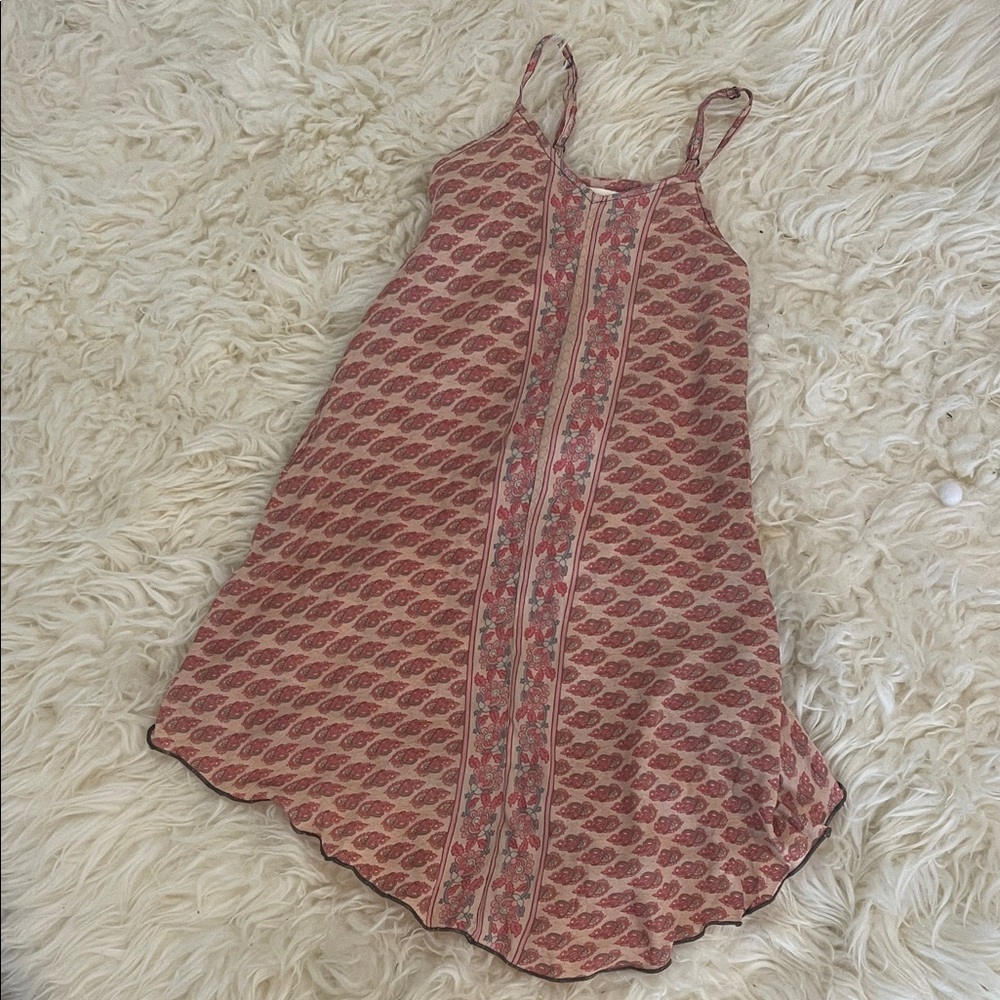 Silk Bohemian Sleeveless Dress with Pattern